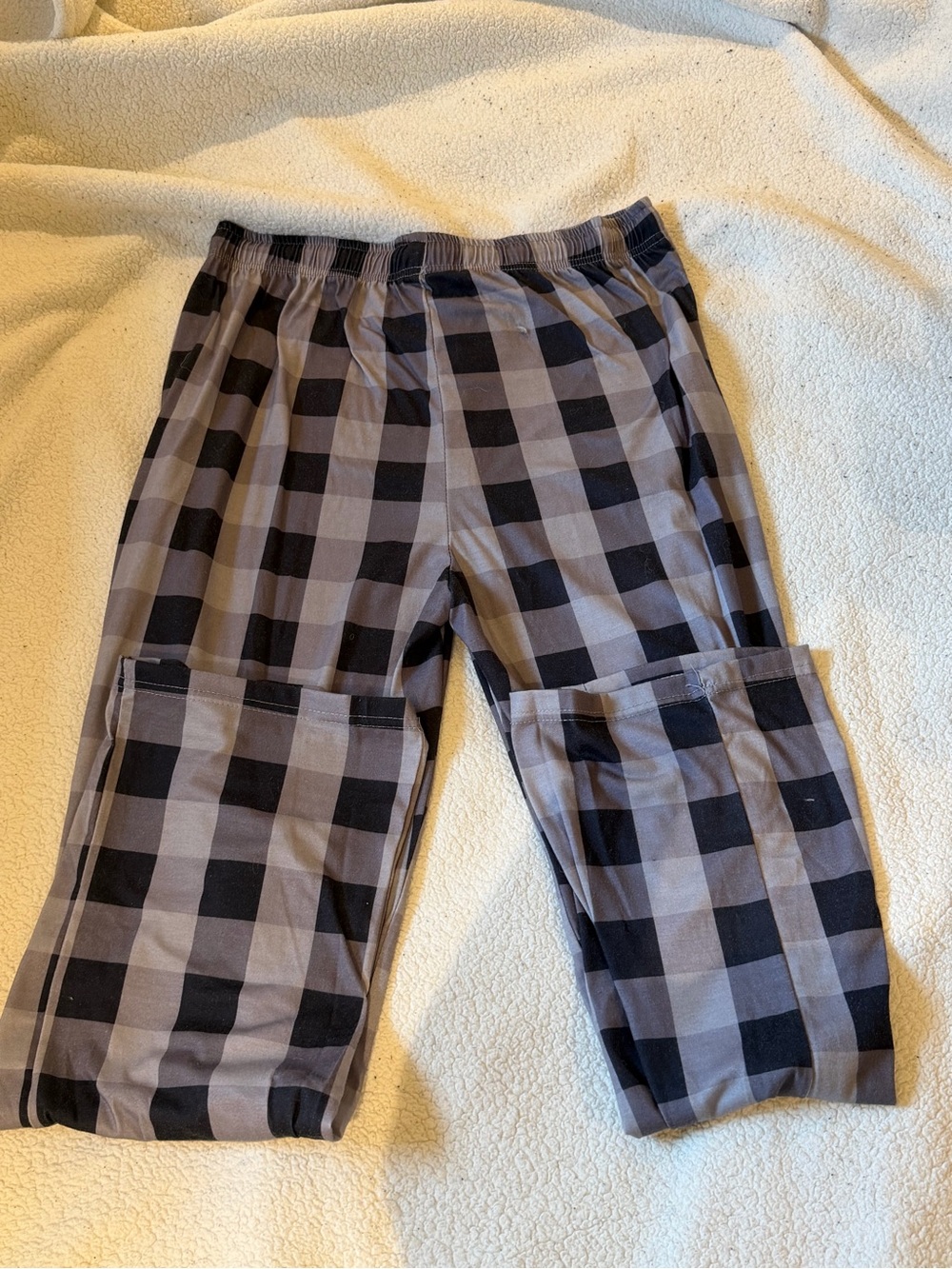 Kids Buffalo Check Pajama Pants - Gray & Black